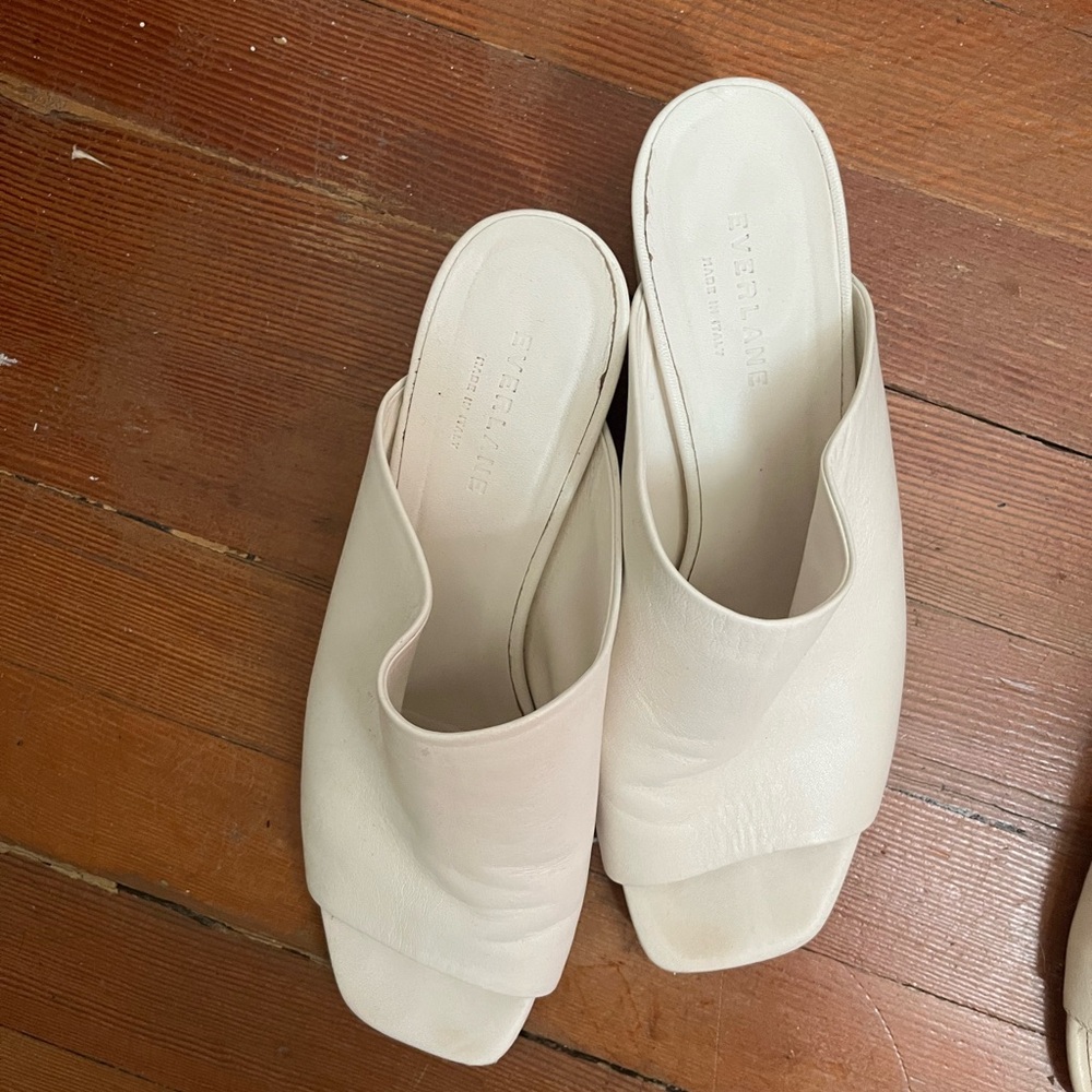 Everlane Cream Open-Toe Heels